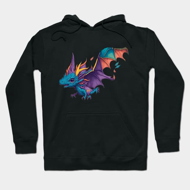 The flight of the colorful fantasy dragons Hoodie by BrisaArtPrints